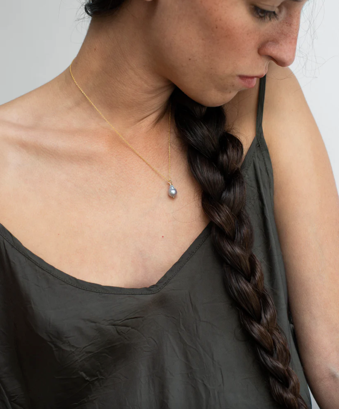 Petite Baroque Pearl Drop Necklace