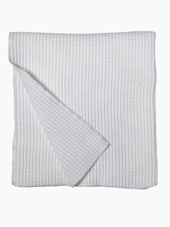 Cotton Waffle Towels | White