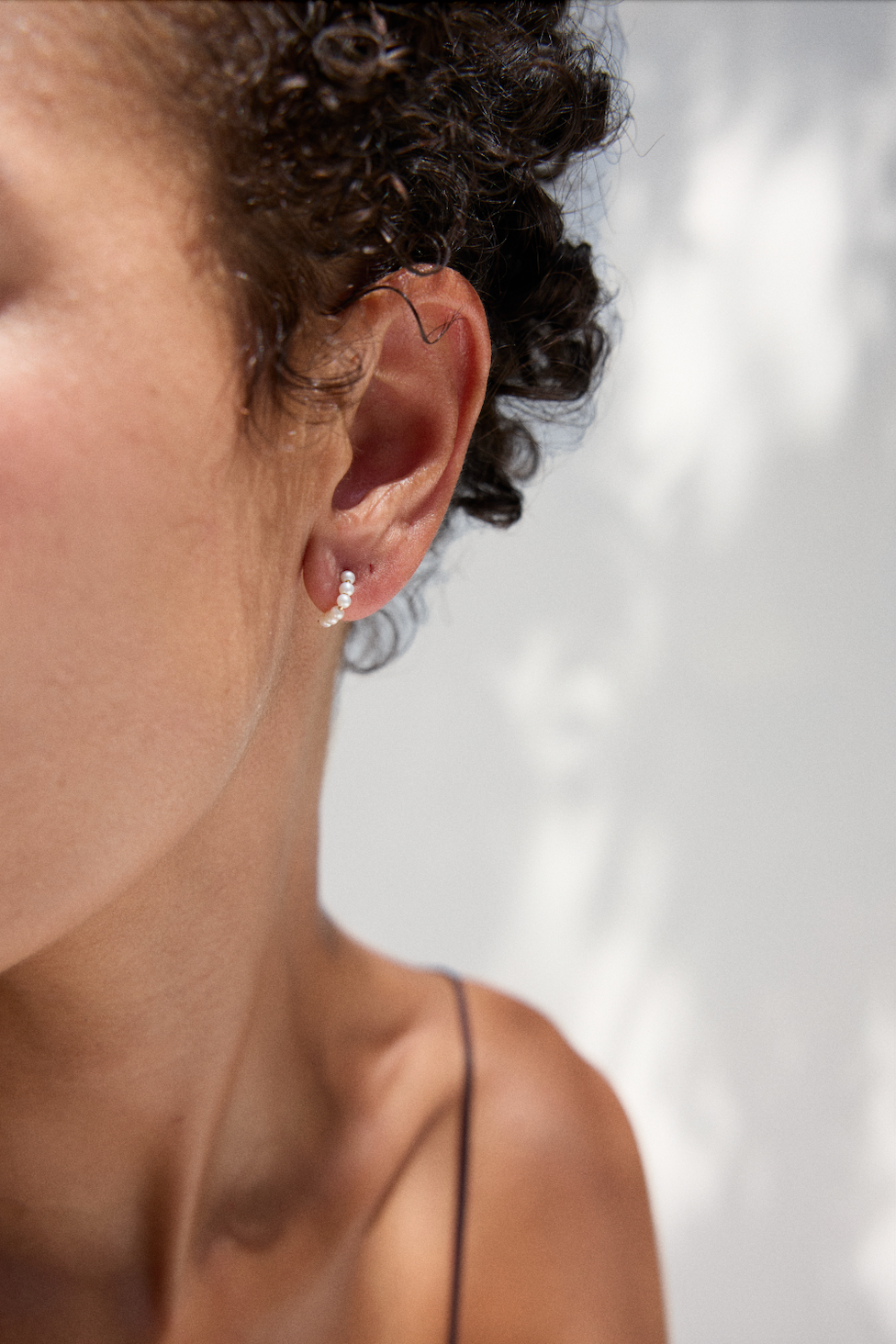 Baroque Pearl Crescent Hoops