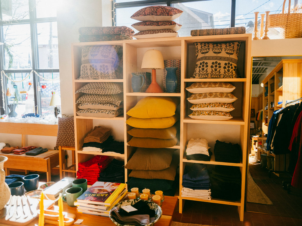 Bailey Hand Block Printed Linen Pillow | Coco