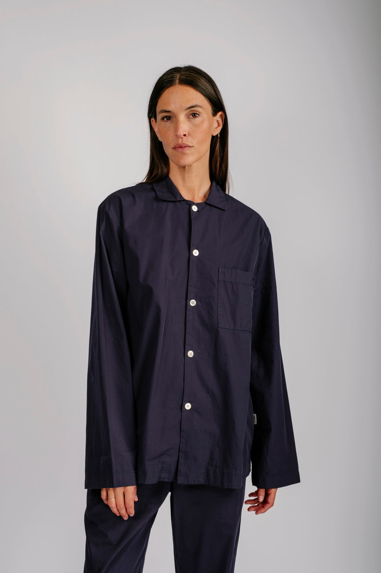 Organic Poplin Sleepwear Long Sleeve Top