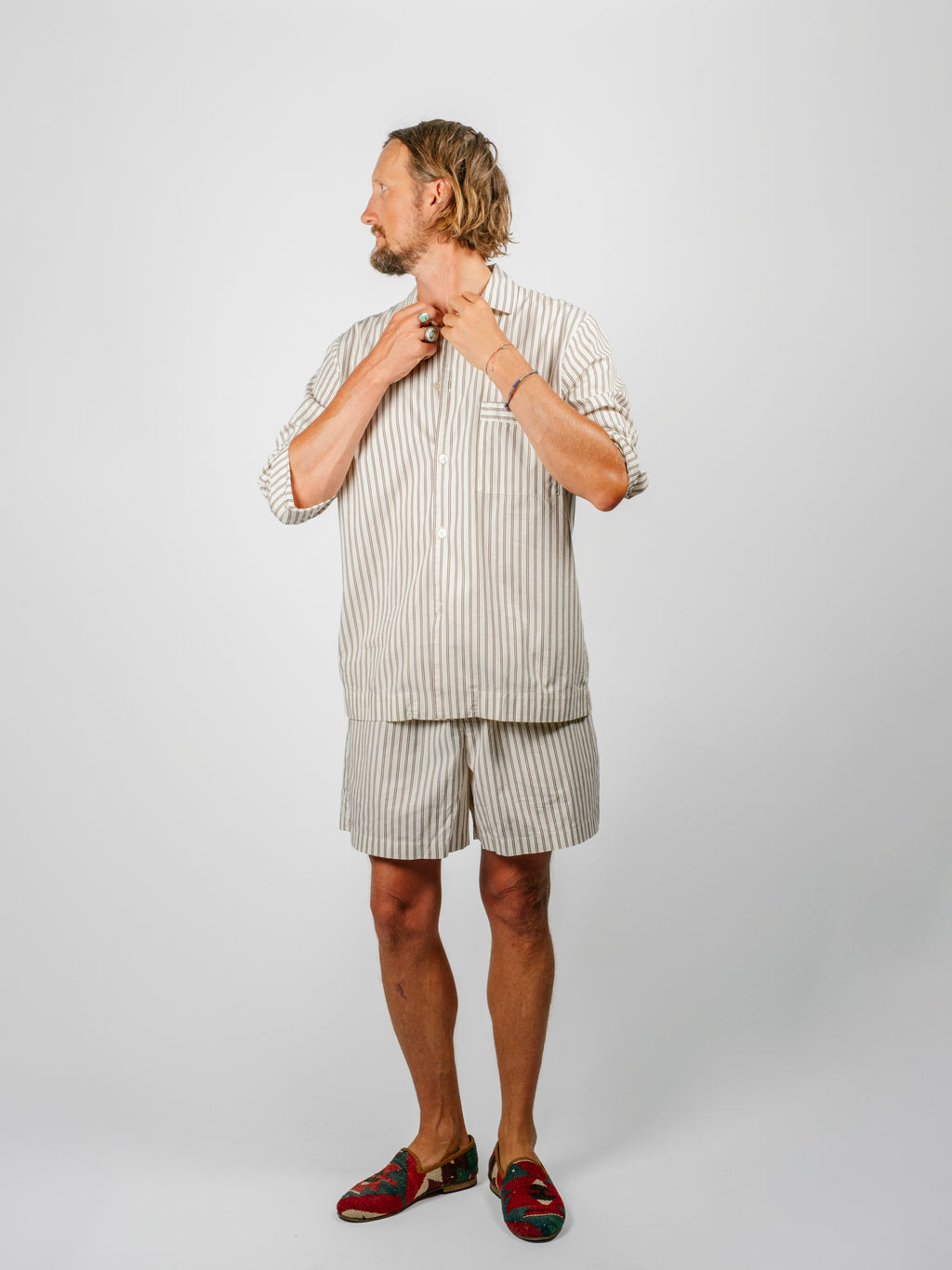 Organic Poplin Striped Sleepwear Short | Hopper