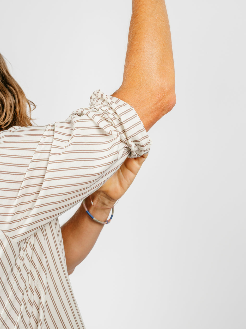 Organic Poplin Striped Sleepwear Long Sleeve Top| Hopper