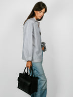 Organic Poplin Striped Sleepwear Long Sleeve Top