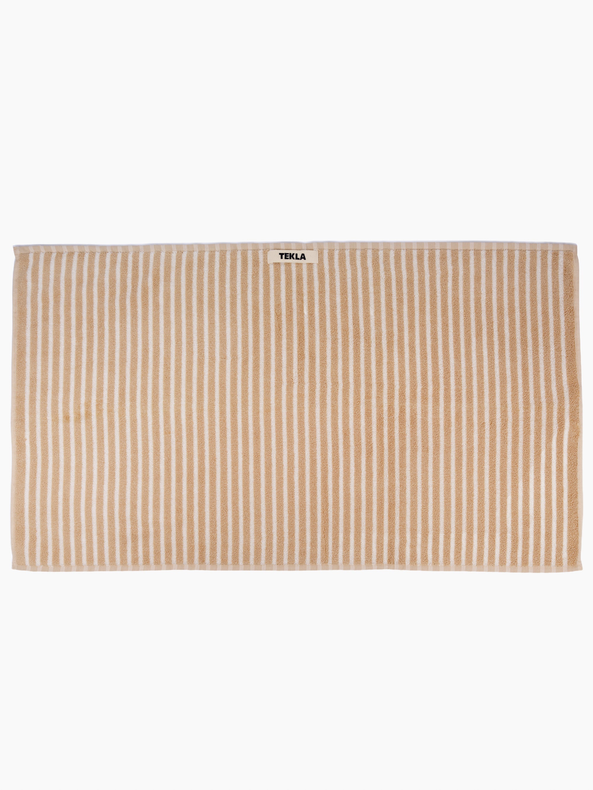 Organic Cotton Striped Towels & Bath Mat | Ivory