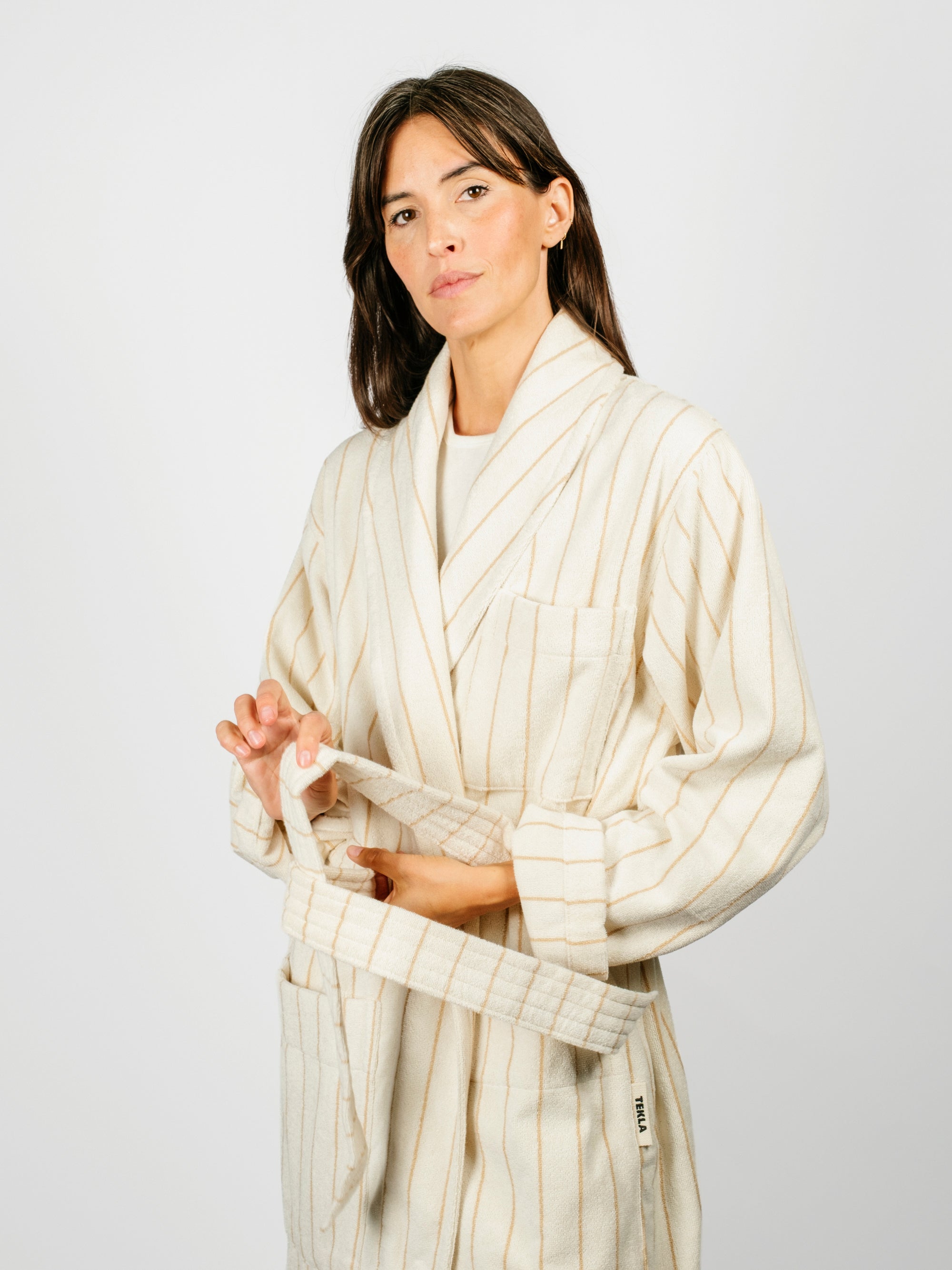 Organic Cotton Striped Bathrobe | Sienna