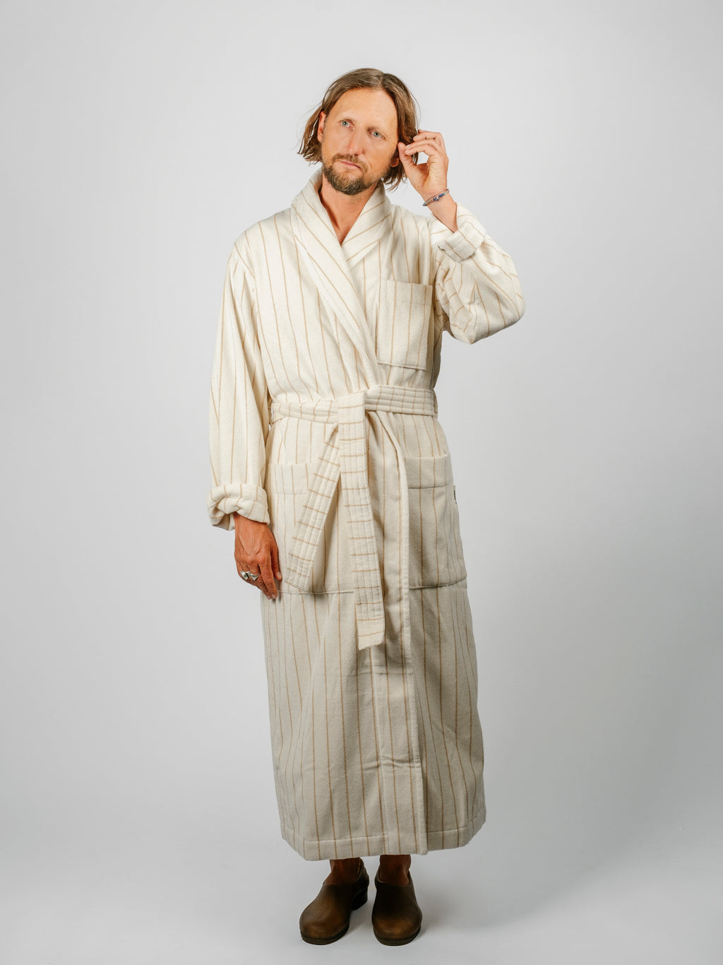 Organic Cotton Striped Bathrobe | Sienna