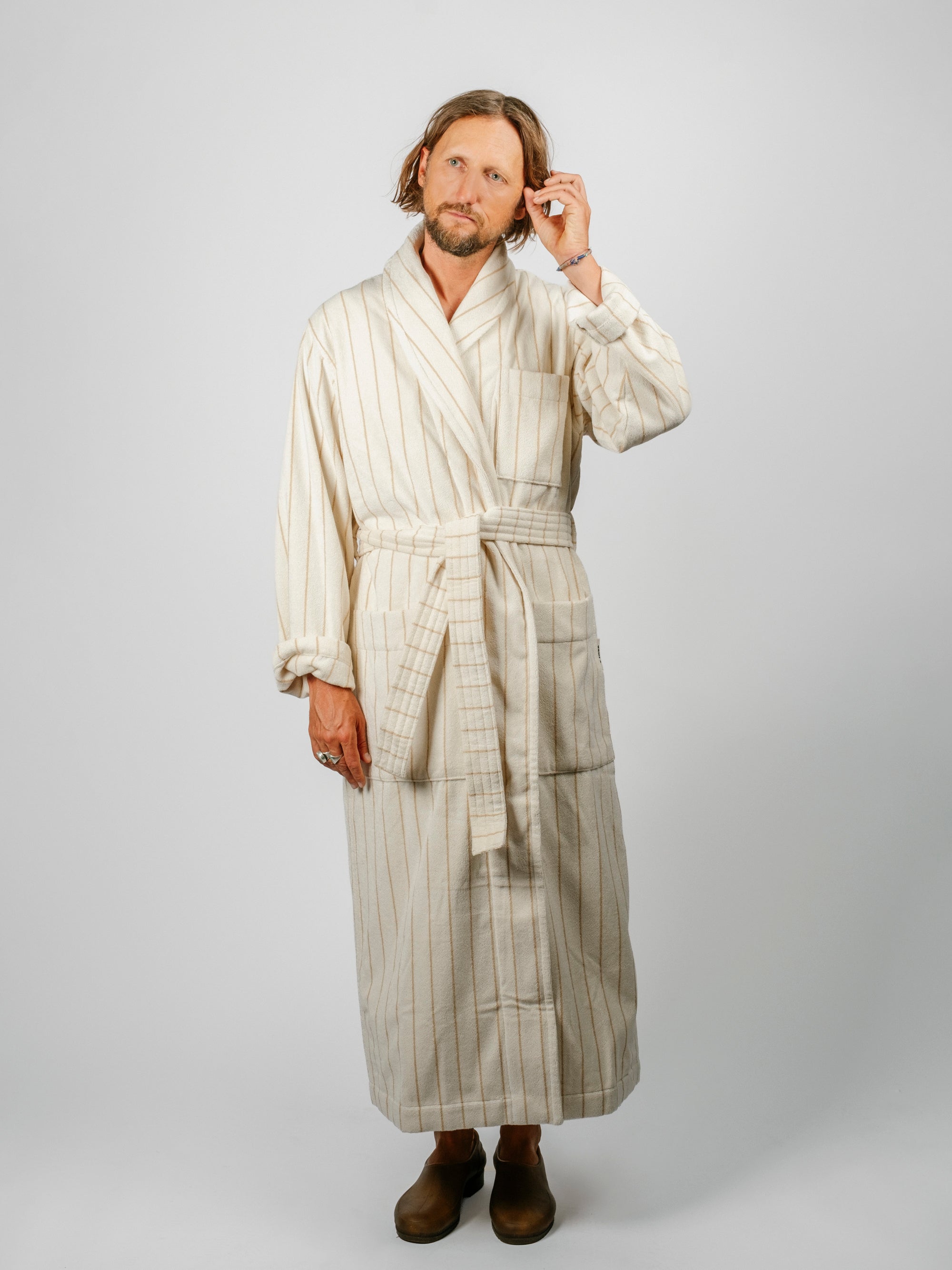 Organic Cotton Striped Bathrobe | Sienna