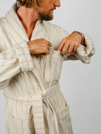 Organic Cotton Striped Bathrobe | Sienna