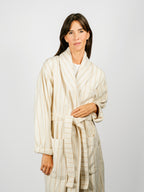 Organic Cotton Striped Bathrobe | Sienna