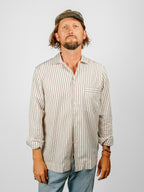 Organic Poplin Striped Sleepwear Long Sleeve Top