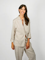 Organic Poplin Striped Sleepwear Long Sleeve Top| Hopper