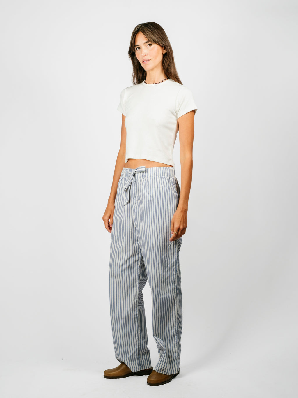 Organic Poplin Striped Sleepwear Pant