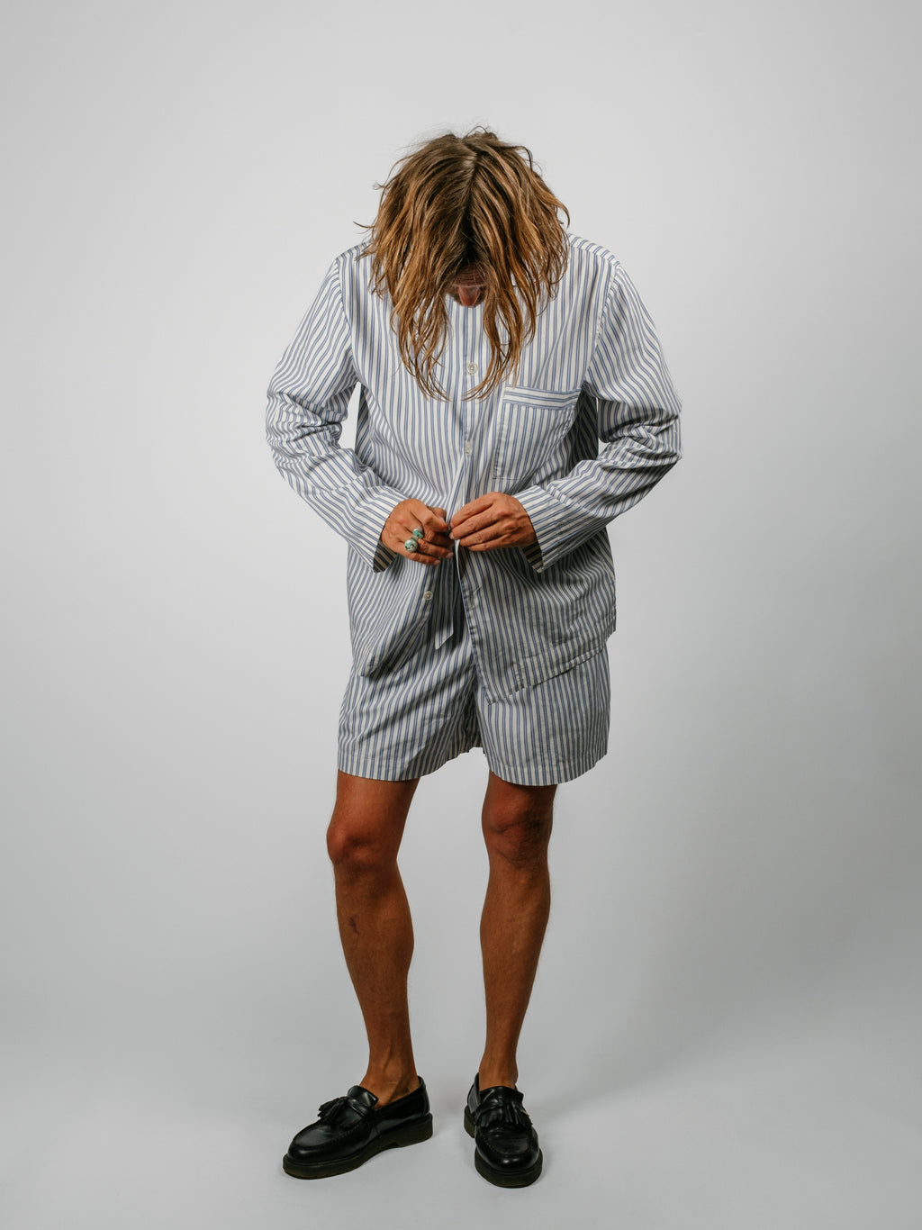Organic Poplin Striped Sleepwear Short