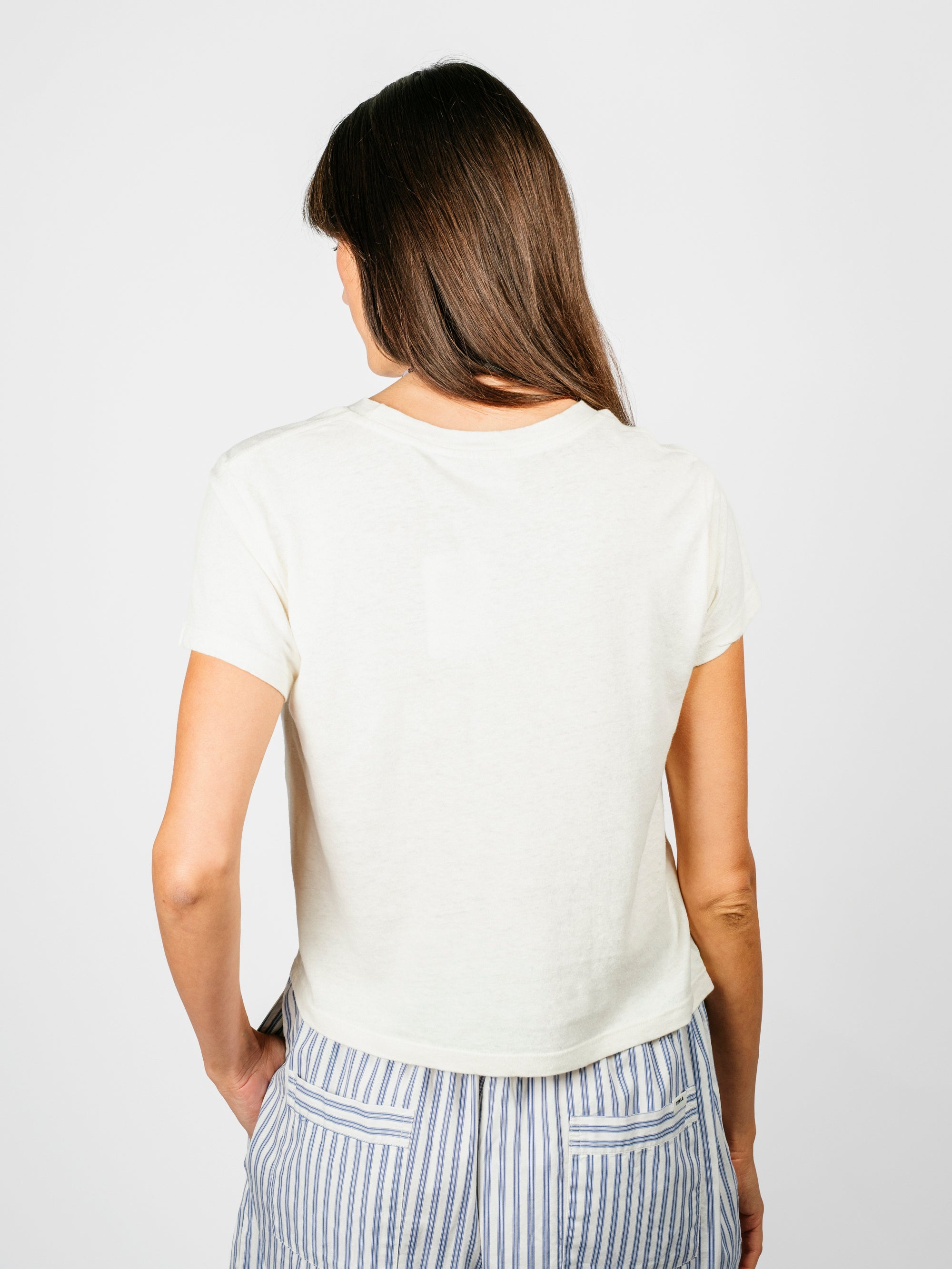 Cropped Lorel Tee | Washed White