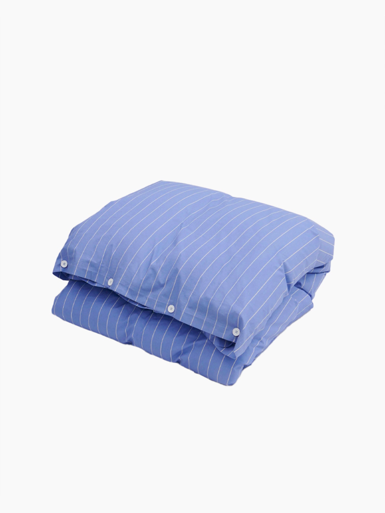 Organic Cotton Percale Bedding | Clear Blue Stripes