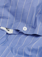 Organic Cotton Percale Bedding | Clear Blue Stripes