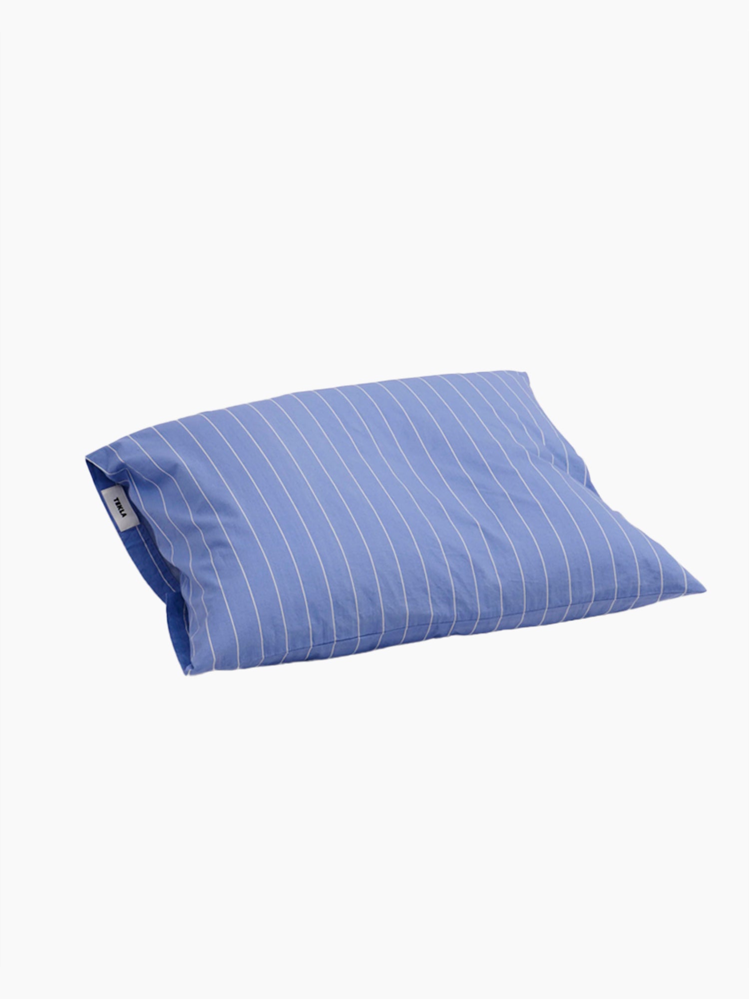 Organic Cotton Percale Bedding | Clear Blue Stripes