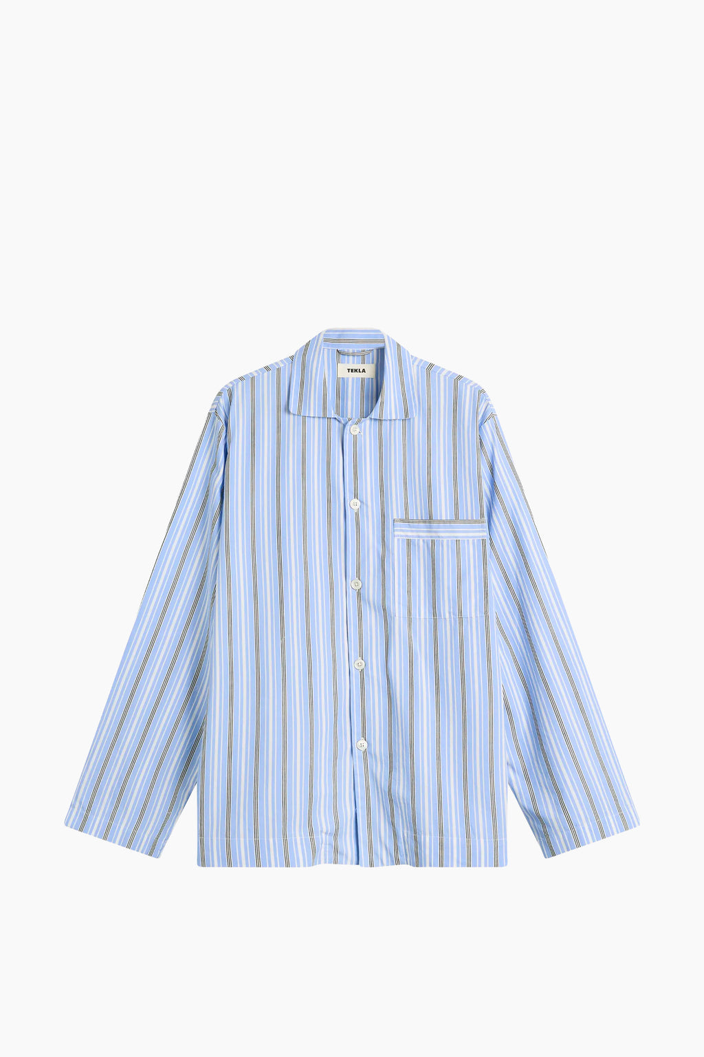 Organic Poplin Striped Sleepwear Long Sleeve Top | Stave Stripes