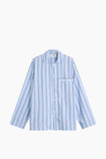 Organic Poplin Striped Sleepwear Long Sleeve Top | Stave Stripes
