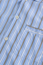 Organic Poplin Striped Sleepwear Long Sleeve Top | Stave Stripes