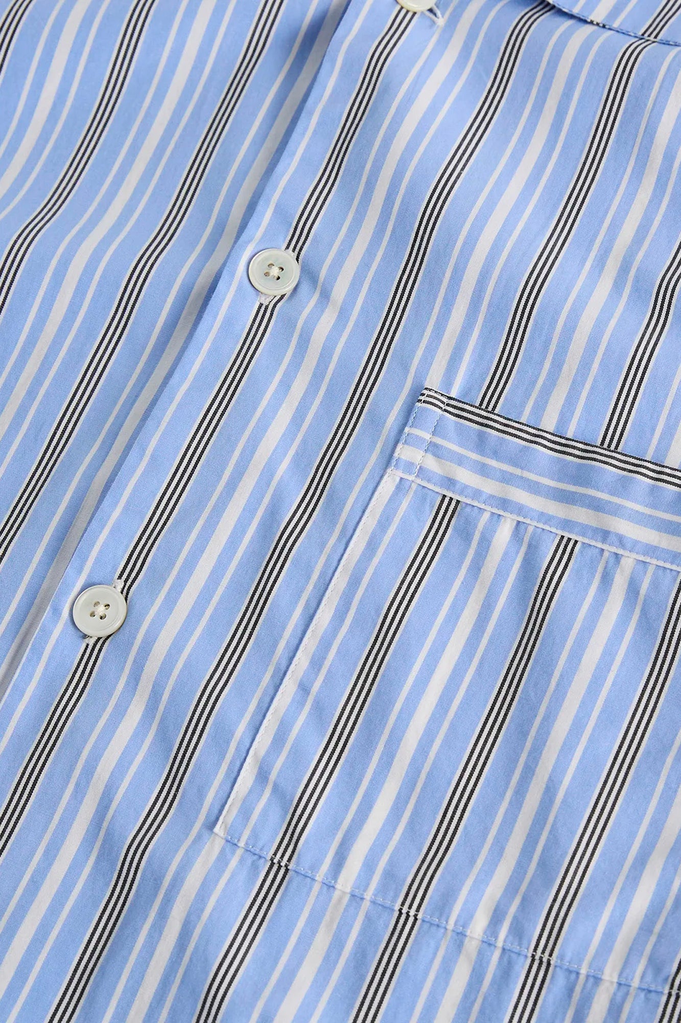 Organic Poplin Striped Sleepwear Long Sleeve Top | Stave Stripes