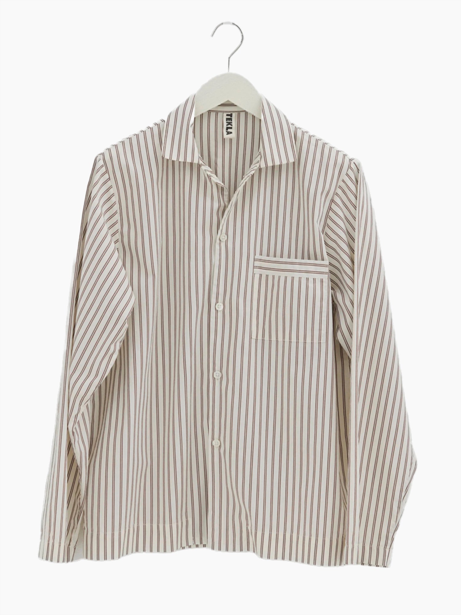 Organic Poplin Striped Sleepwear Long Sleeve Top| Hopper