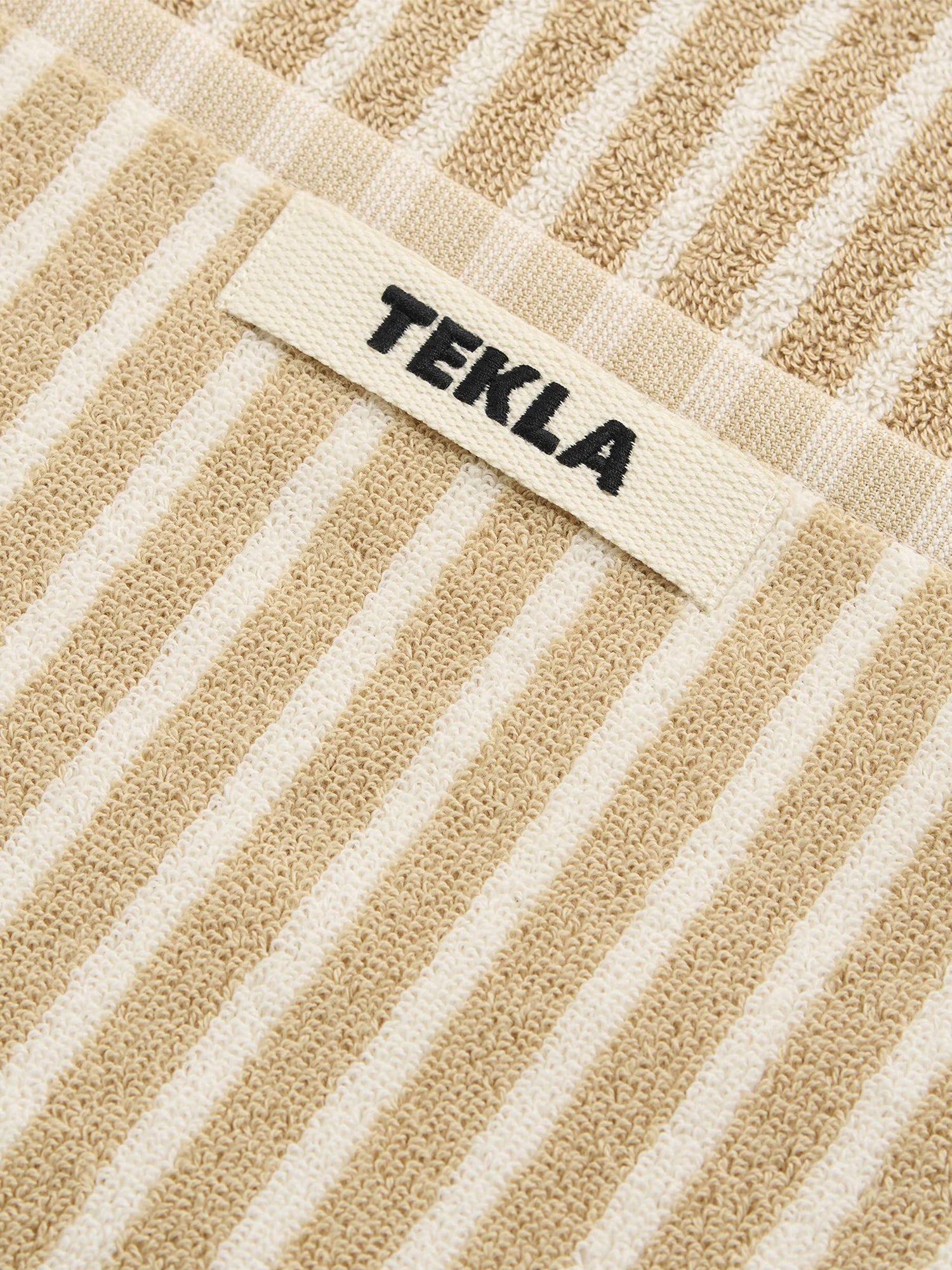 Organic Cotton Striped Towels & Bath Mat | Ivory