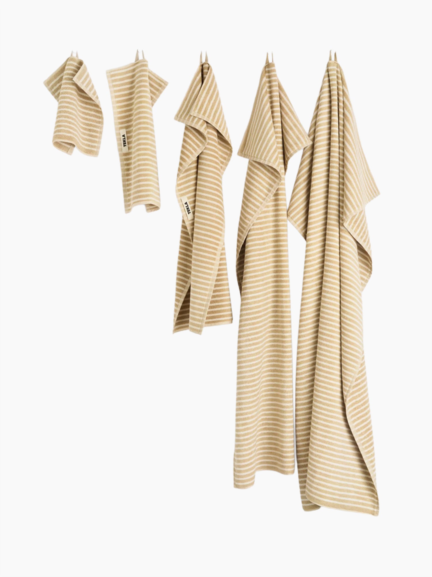 Organic Cotton Striped Towels & Bath Mat | Ivory