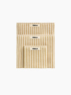 Organic Cotton Striped Towels & Bath Mat | Ivory