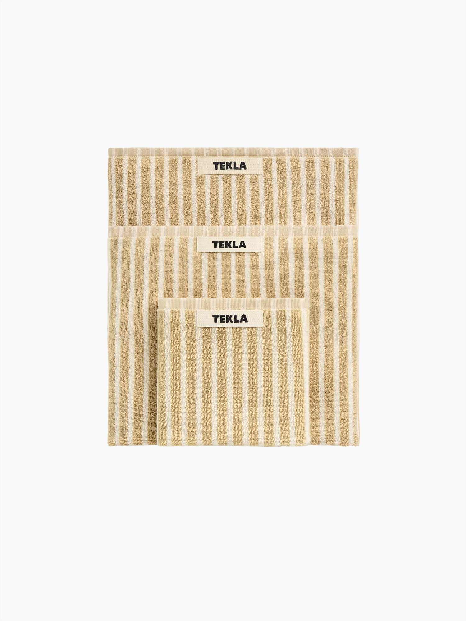 Organic Cotton Striped Towels & Bath Mat | Ivory
