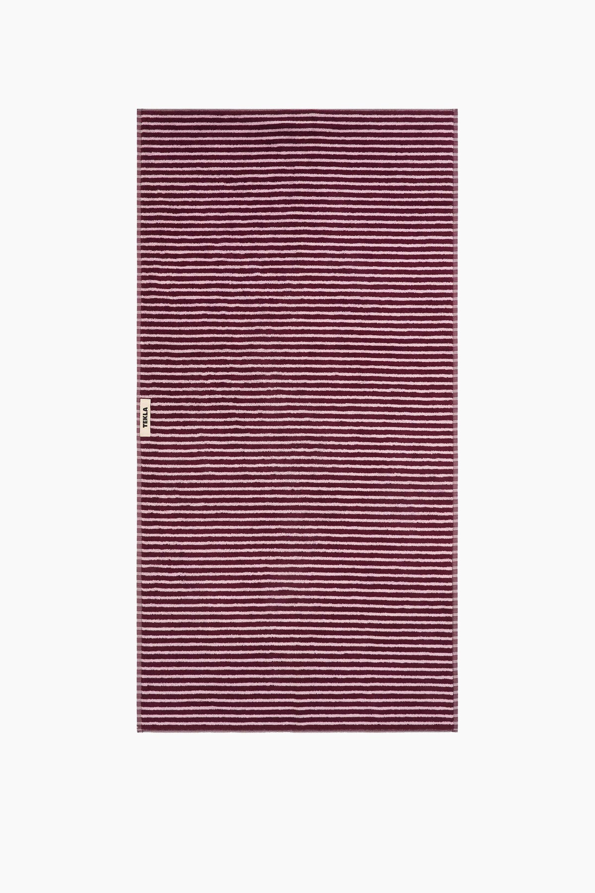 Organic Cotton Striped Towels & Bath Mat | Red & Rose