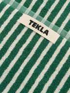 Organic Cotton Striped Towels & Bath Mat | Teal