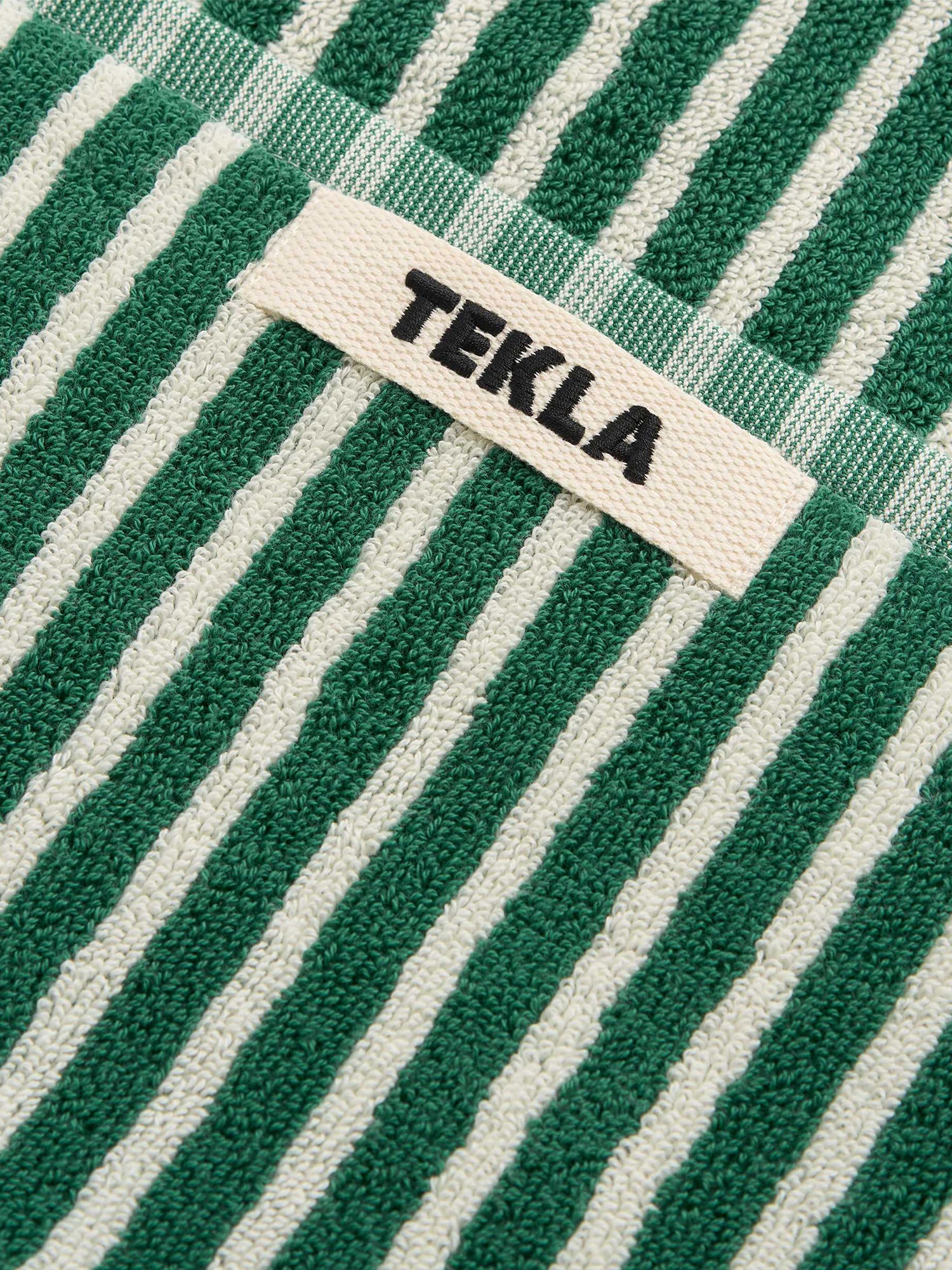 Organic Cotton Striped Towels & Bath Mat | Teal