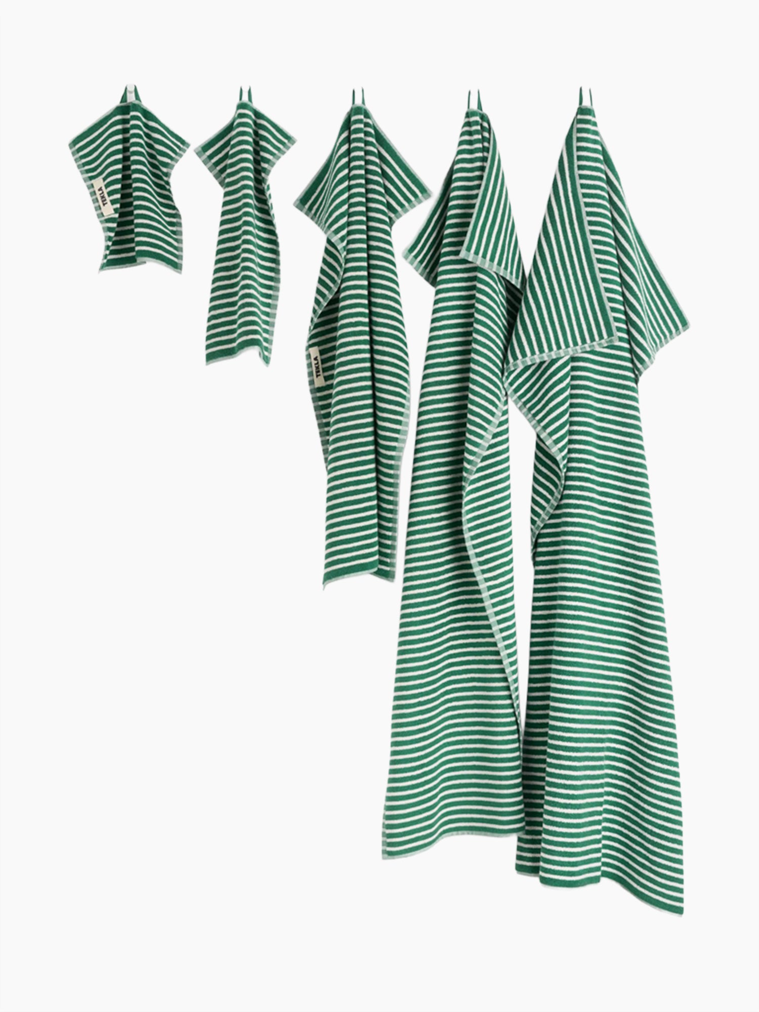 Organic Cotton Striped Towels & Bath Mat | Teal