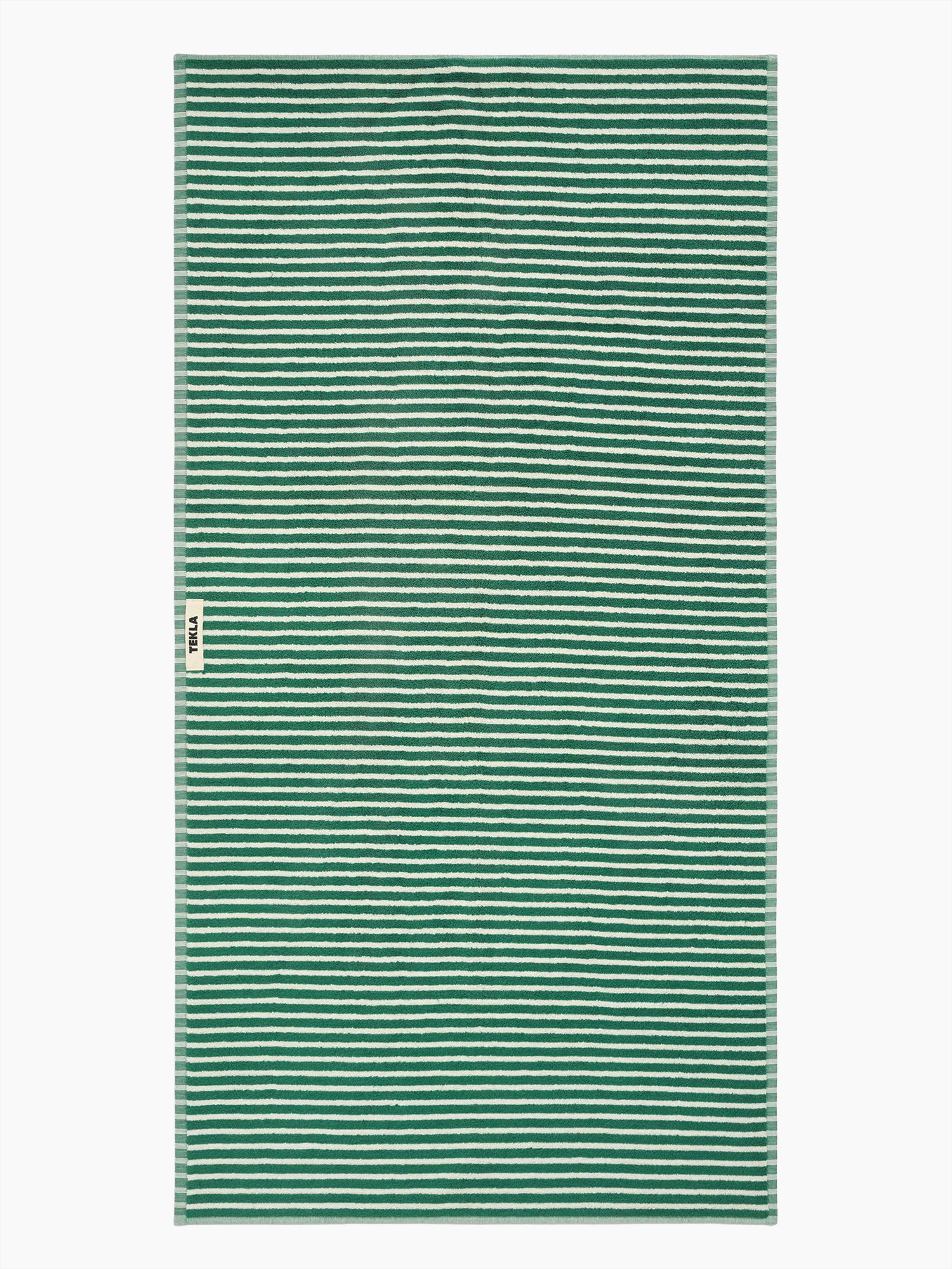 Organic Cotton Striped Towels & Bath Mat | Teal