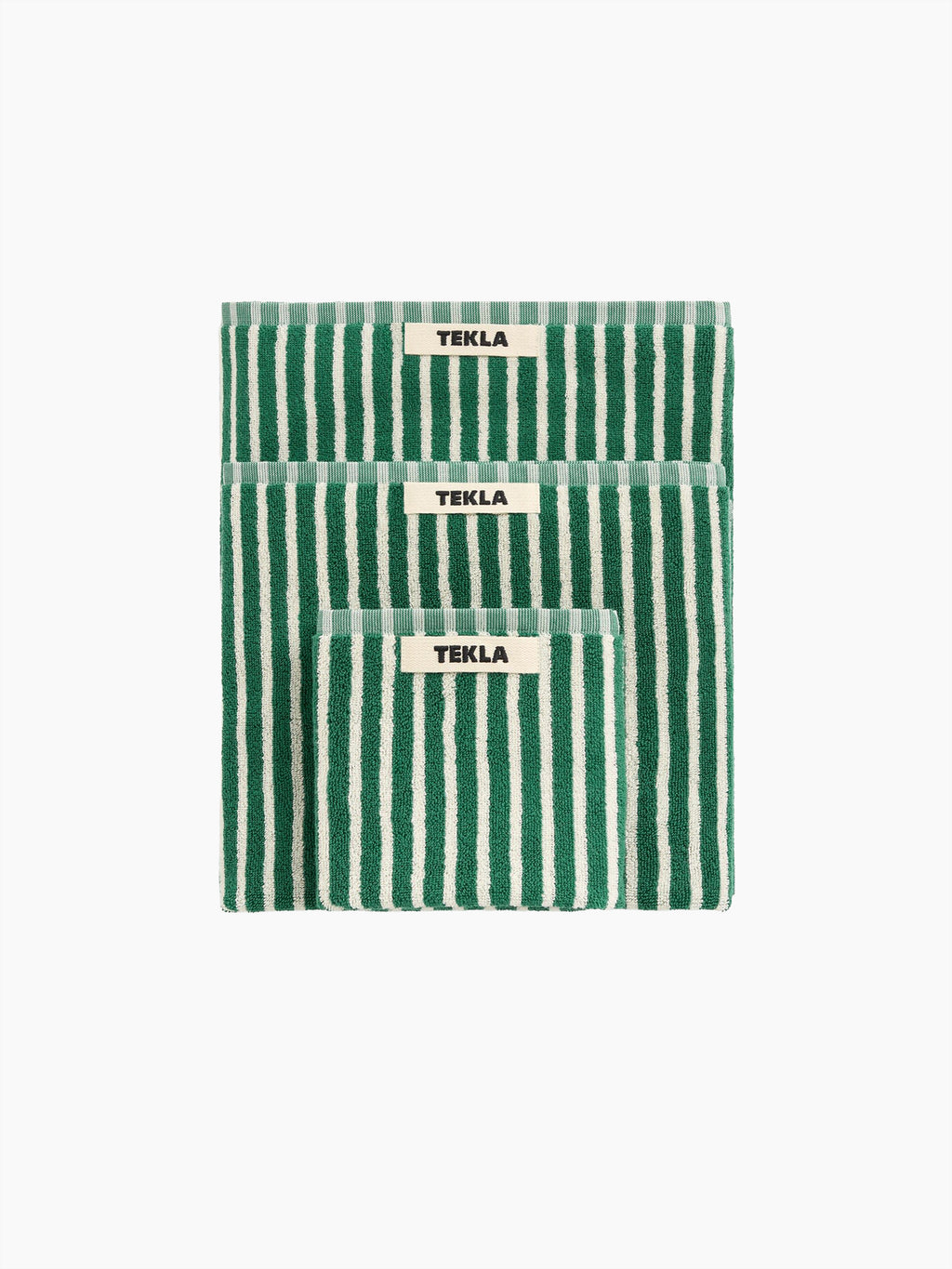 Organic Cotton Striped Towels & Bath Mat | Teal