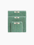 Organic Cotton Striped Towels & Bath Mat | Teal