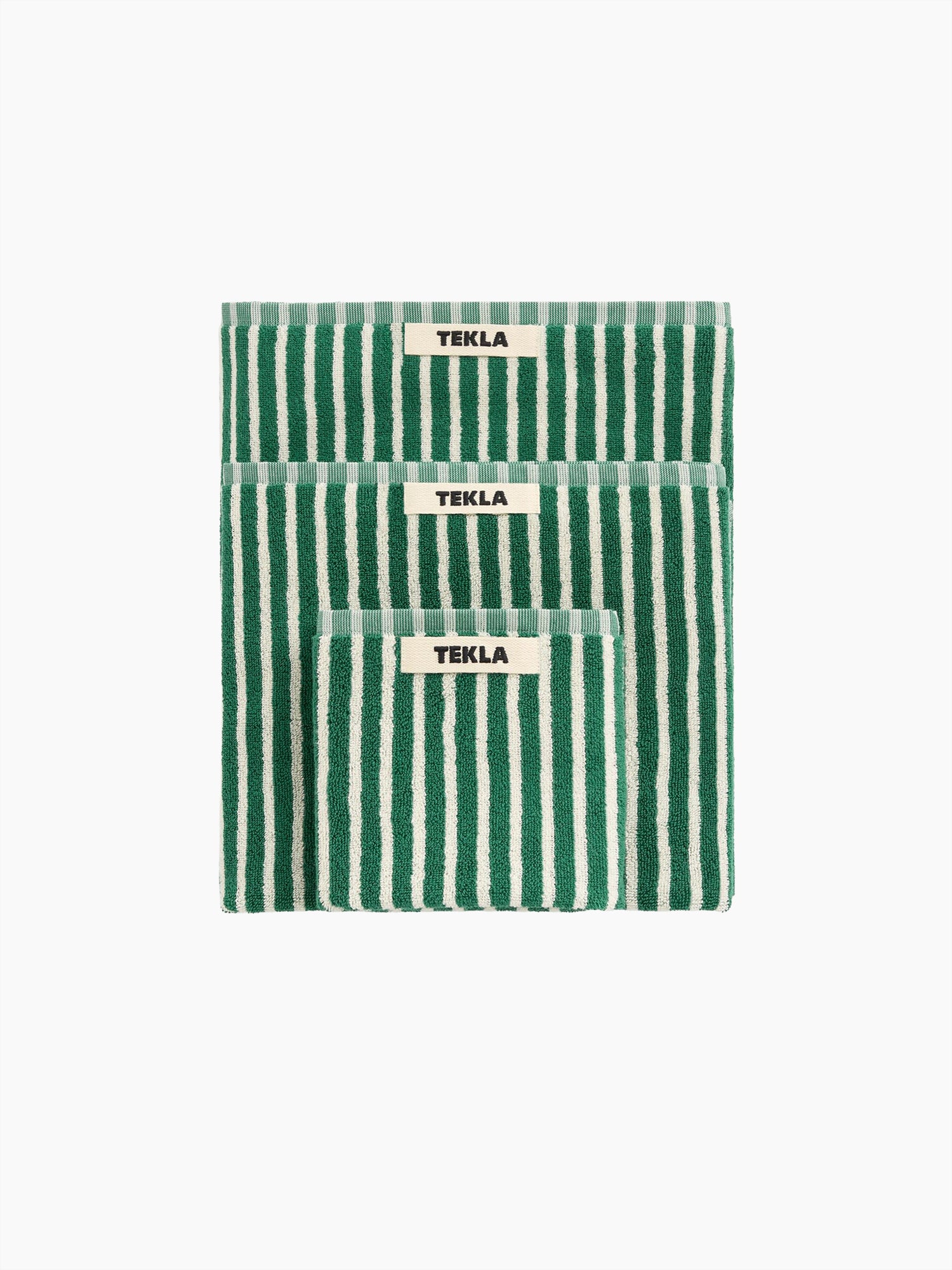 Organic Cotton Striped Towels & Bath Mat | Teal