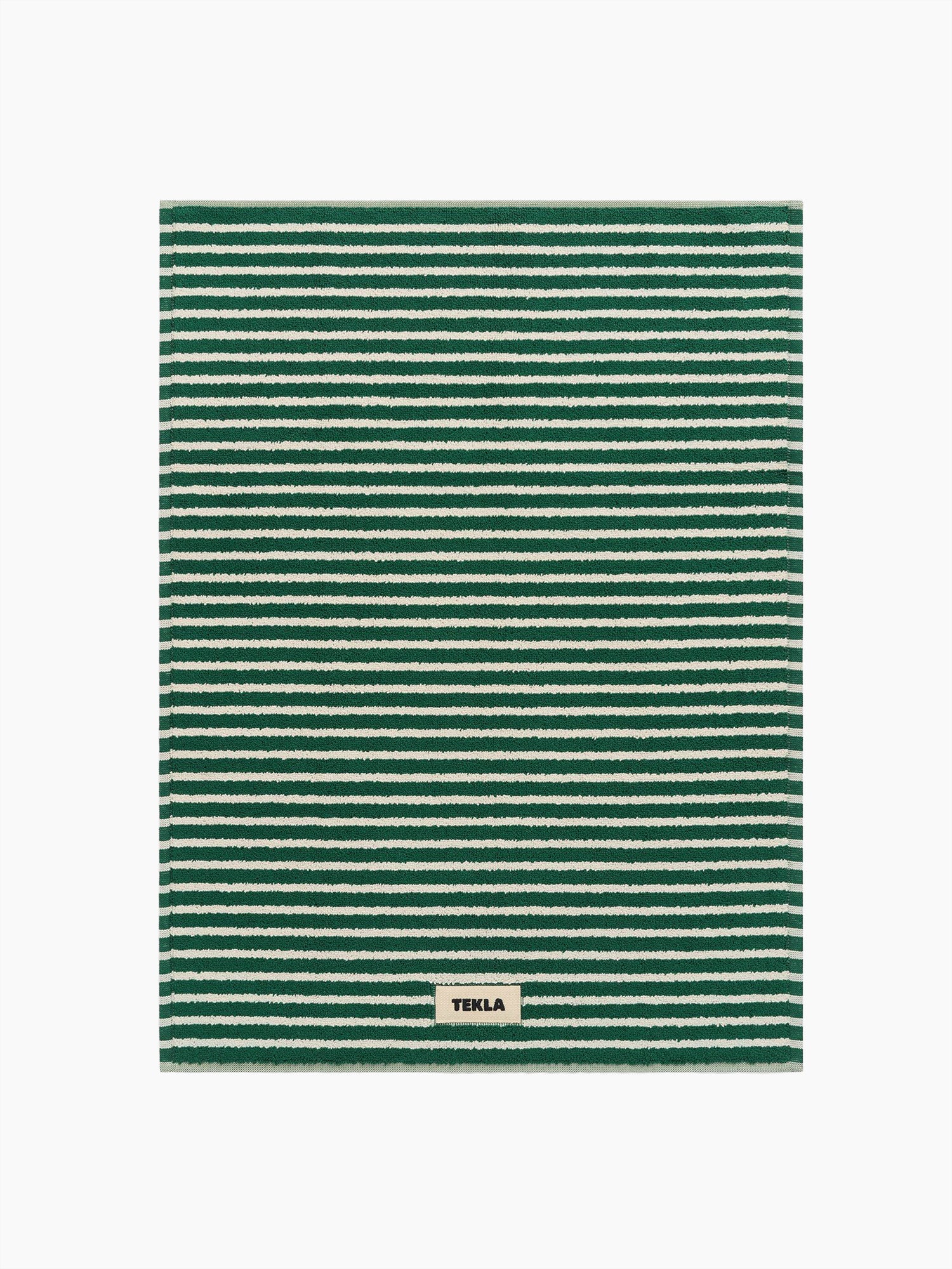 Organic Cotton Striped Towels & Bath Mat | Teal
