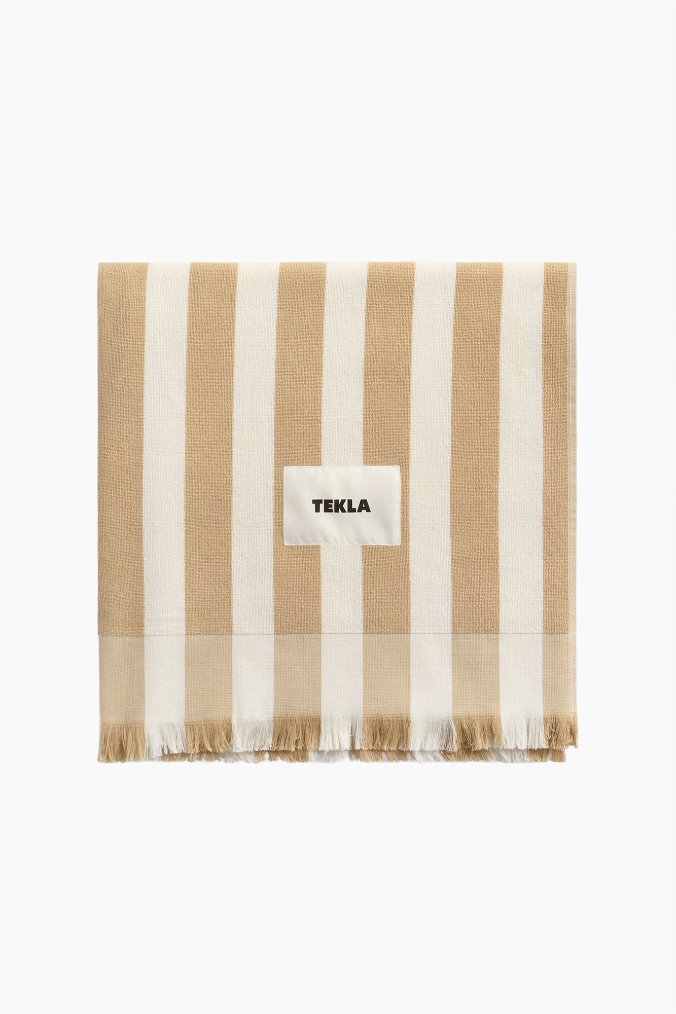 Organic Cotton Terry Beach Towel | Almond Stripe