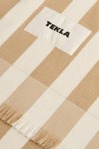 Organic Cotton Terry Beach Towel | Almond Stripe