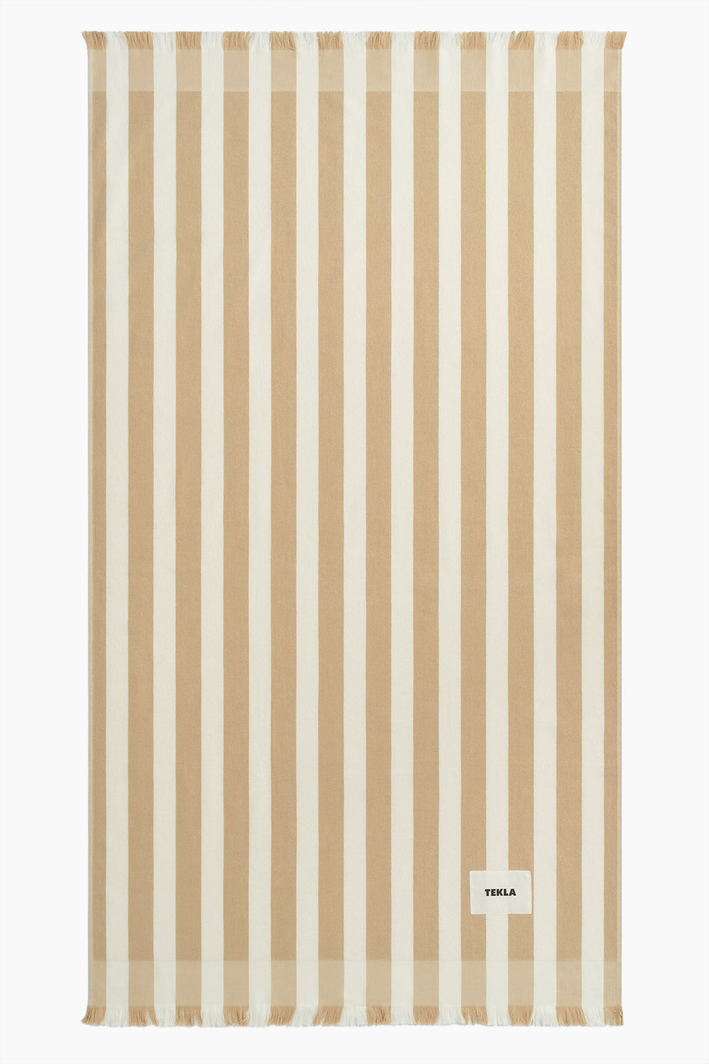 Organic Cotton Terry Beach Towel | Almond Stripe