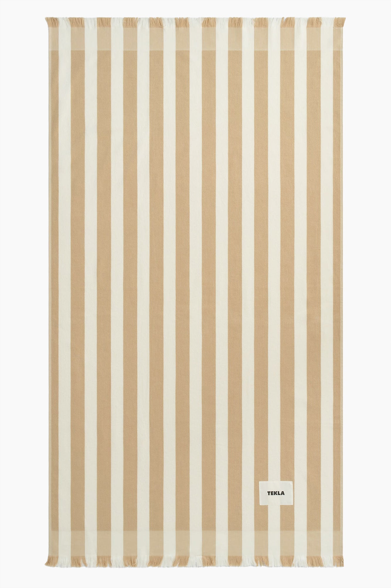 Organic Cotton Terry Beach Towel | Almond Stripe
