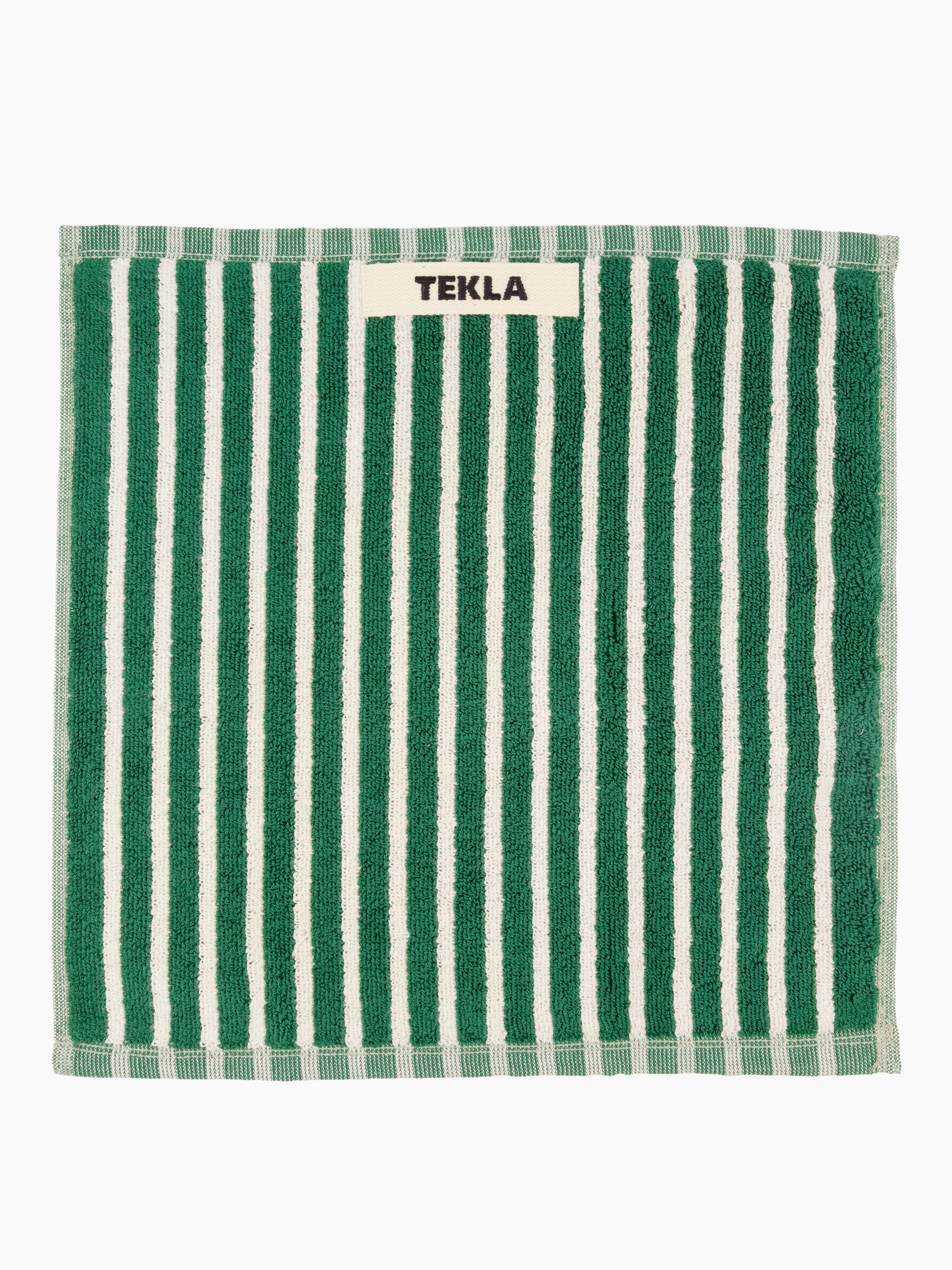 Organic Cotton Striped Towels & Bath Mat | Teal