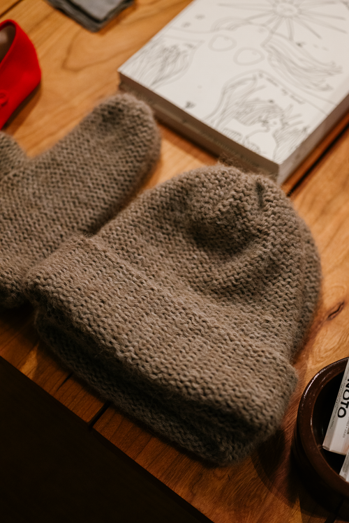 Baby Alpaca Mix Purl Stitch Beanie