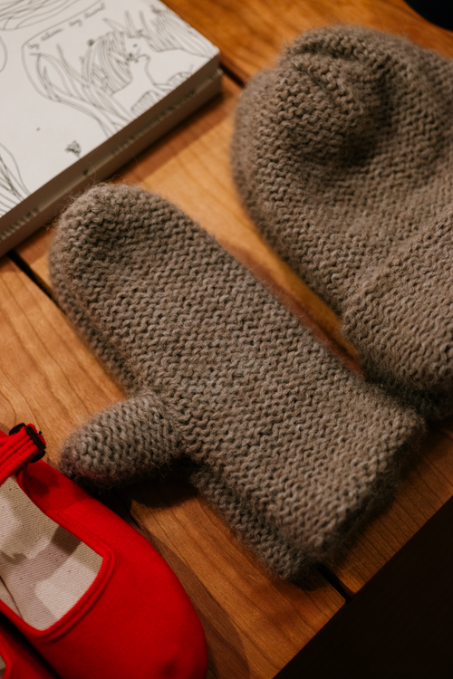 Baby Alpaca Mix Purl Stitch Mittens