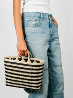 Retro-Travel Tote | Black & Natural