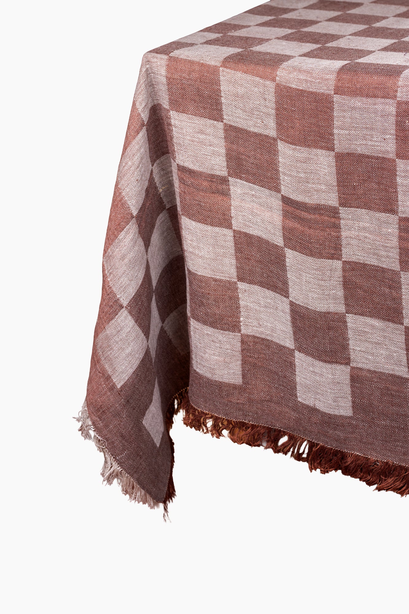 Italian Linen Check Tablecloth | Chocolate Brown | 2 Sizes