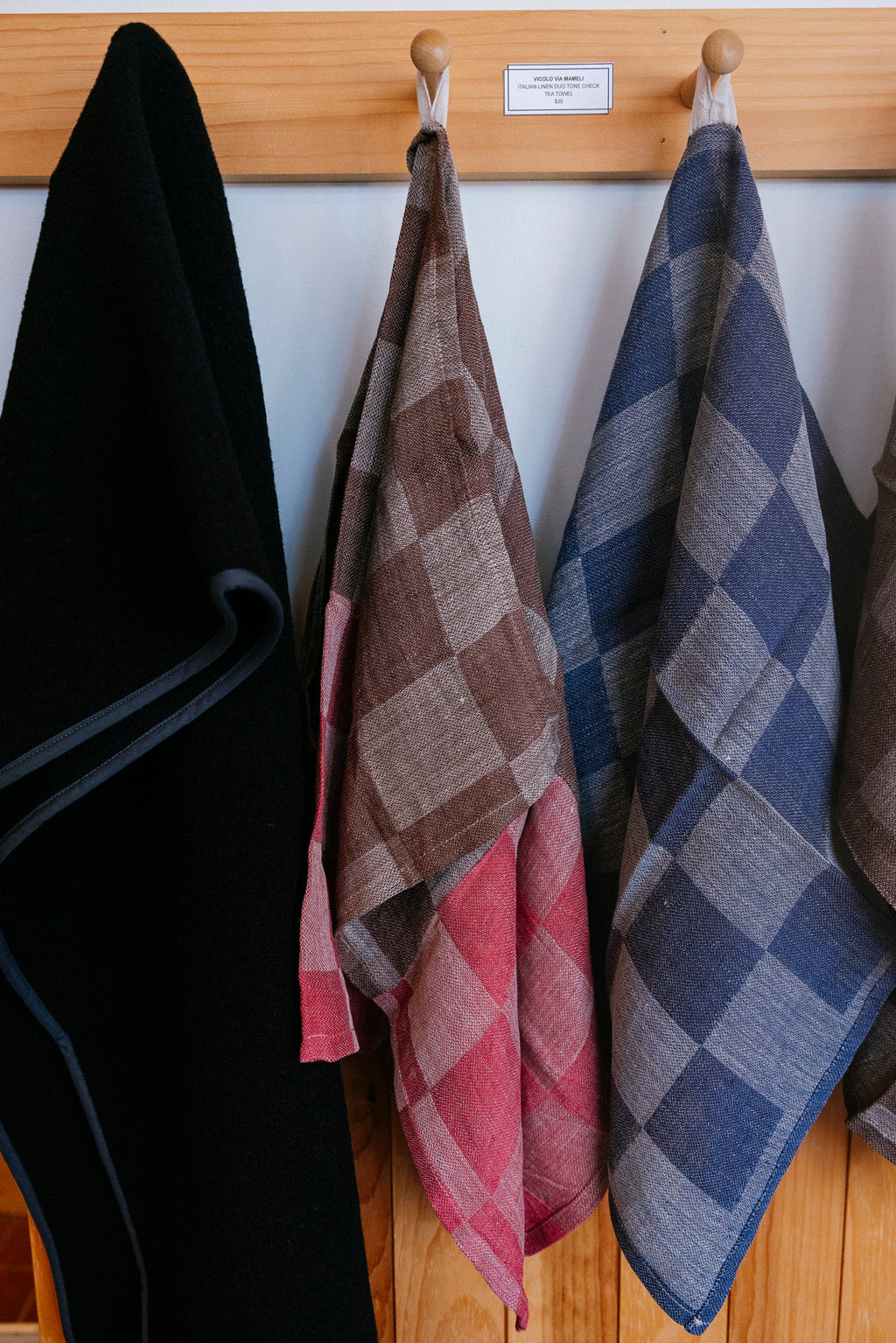 Italian Linen Duo Tone Check Tea Towel